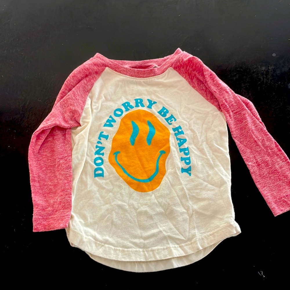 Tiny Whales don’t worry be happy long sleeve tee 2T